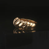 18k Yellow Gold and 0.36cttw Three Diamond Twist Band Ring Size 6