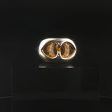 14k Yellow Gold and 0.15cttw Diamond Fancy Band Ring Size 9