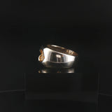 14k Yellow Gold and 0.15cttw Diamond Fancy Band Ring Size 9
