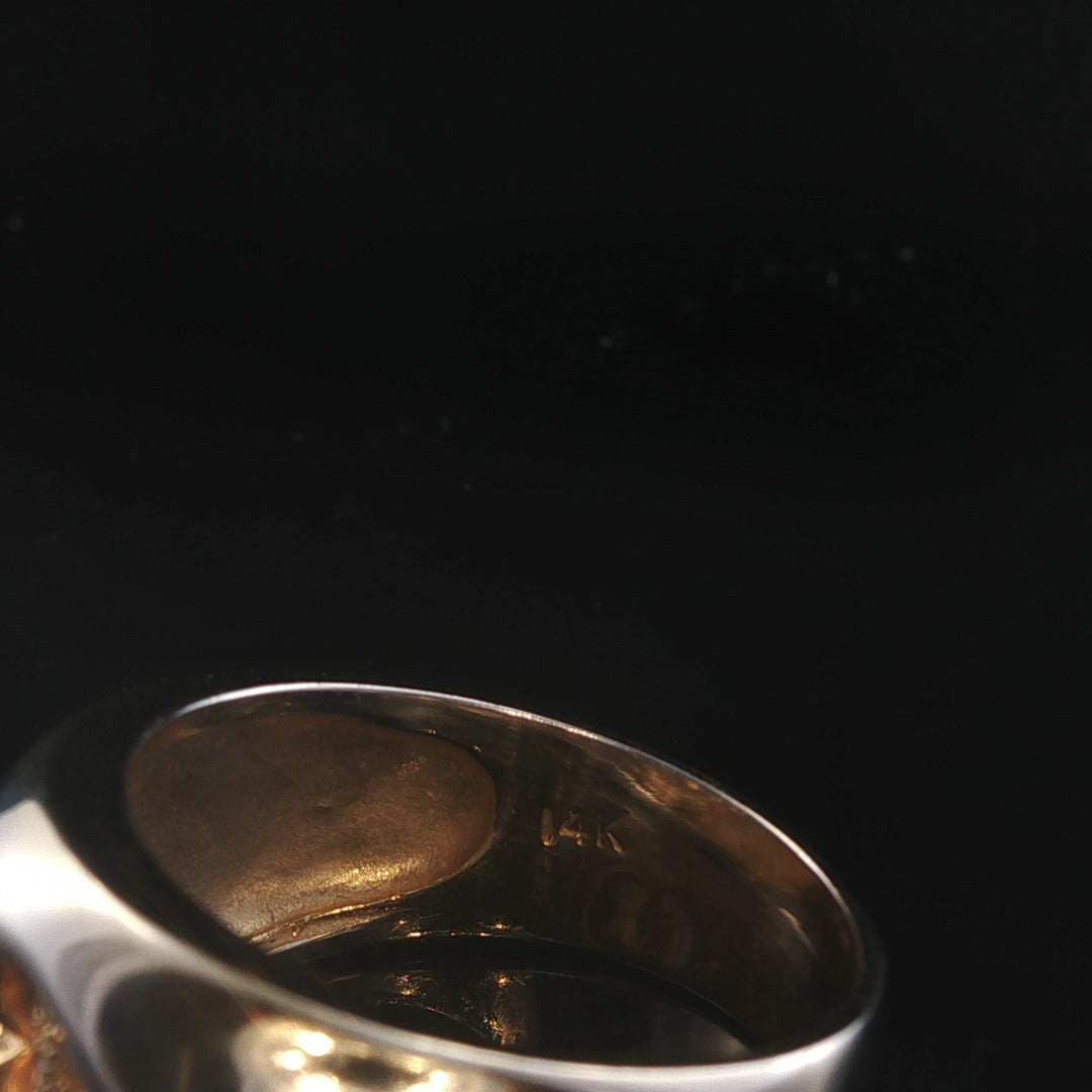 14k Yellow Gold and 0.15cttw Diamond Fancy Band Ring Size 9