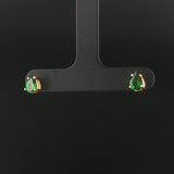 14k Yellow Gold and Pear Cut Tsavorite Stud Earrings