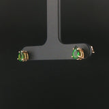 14k Yellow Gold and Pear Cut Tsavorite Stud Earrings