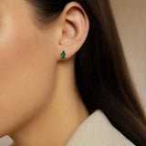 14k Yellow Gold and Pear Cut Tsavorite Stud Earrings