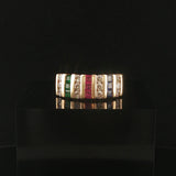14k Yellow Gold Multi Gemstone and 0.84cttw Diamond Band Ring Size 9.75