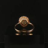 14k Yellow Gold Opal and 0.25cttw Diamond Ladies Halo Ring Size 9.5