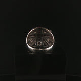 14k White Gold Ruby Sapphire and 1.27ct Diamond Men's Union Jack Ring Size 11.5