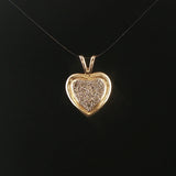 14k Yellow and White Gold 0.25cttw Diamond Vintage Heart Pendant