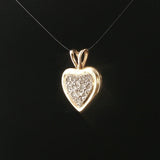 14k Yellow and White Gold 0.25cttw Diamond Vintage Heart Pendant
