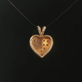 14k Yellow and White Gold 0.25cttw Diamond Vintage Heart Pendant