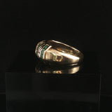 14k Yellow Gold Emerald and 0.26cttw Diamond Band Ring Size 6.5