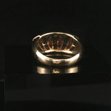 14k Yellow Gold Emerald and 0.26cttw Diamond Band Ring Size 6.5