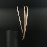 14k Tri Tone Gold 26.5g and 3cttw Diamond Vintage Rolling Bangle Bracelets 7.5"