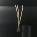 14k Tri Tone Gold 26.5g and 3cttw Diamond Vintage Rolling Bangle Bracelets 7.5"
