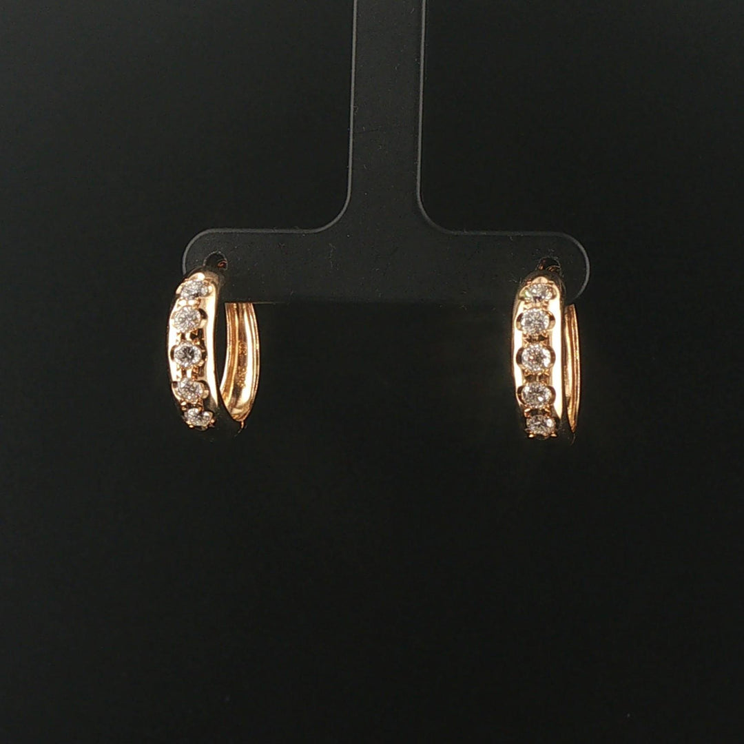 14k Yellow Gold and 1cttw Flush Set Diamond Hoop Earrings 0.75"
