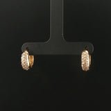 18k Yellow Gold and 0.40cttw Pave Set Diamond Huggie Earrings