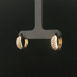 18k Yellow Gold and 0.40cttw Pave Set Diamond Huggie Earrings