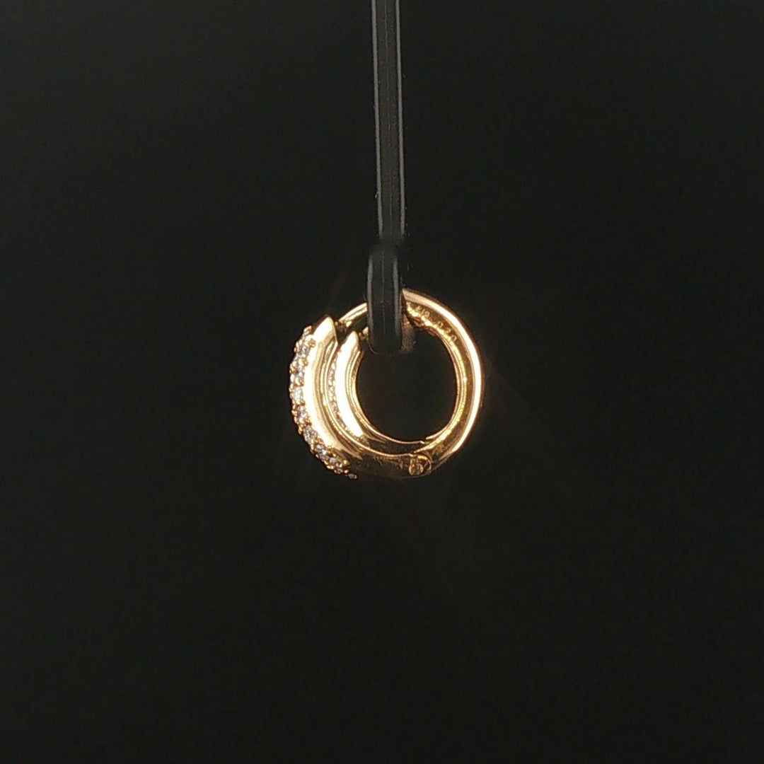 18k Yellow Gold and 0.40cttw Pave Set Diamond Huggie Earrings