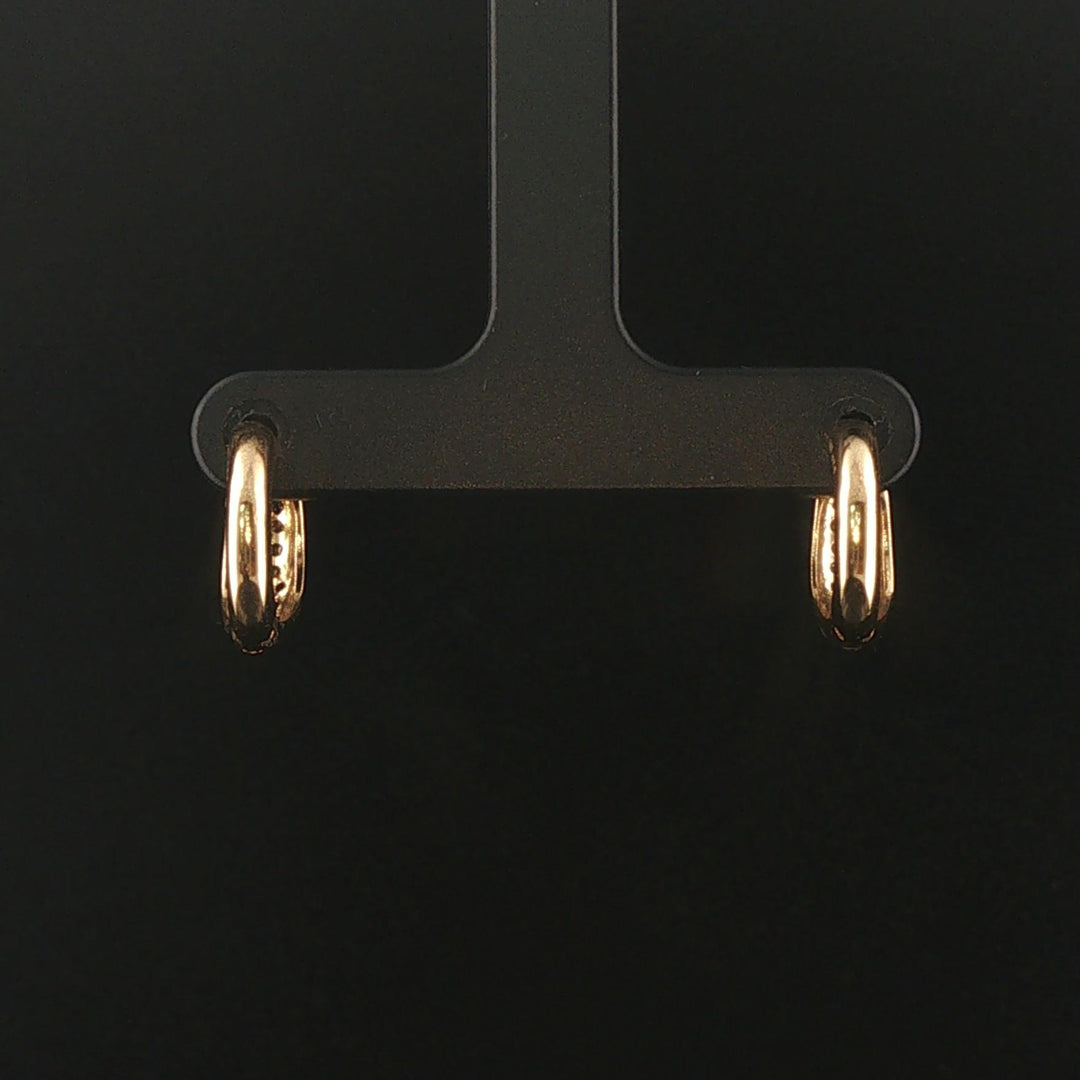 18k Yellow Gold and 0.40cttw Pave Set Diamond Huggie Earrings