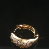 18k Yellow Gold and 0.40cttw Pave Set Diamond Huggie Earrings