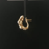14k Yellow Gold and 0.72cttw Diamond X Design Huggie Earrings 0.85"
