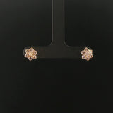 18k Yellow Gold and 1cttw Cluster Floral Stud Earrings