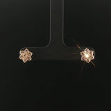 18k Yellow Gold and 1cttw Cluster Floral Stud Earrings