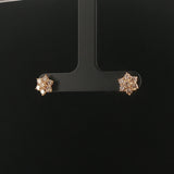 18k Yellow Gold and 1cttw Cluster Floral Stud Earrings