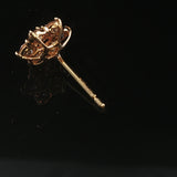 18k Yellow Gold and 1cttw Cluster Floral Stud Earrings