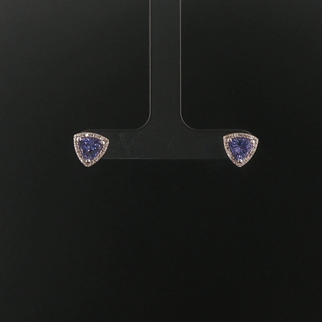 Effy 14k White Gold Tanzanite and Diamond Stud Earrings