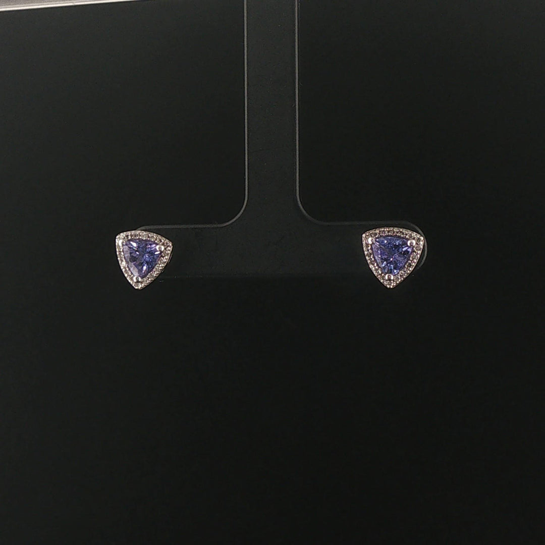 Effy 14k White Gold Tanzanite and Diamond Stud Earrings