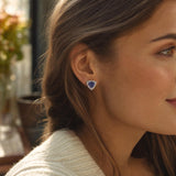 Effy 14k White Gold Tanzanite and Diamond Stud Earrings