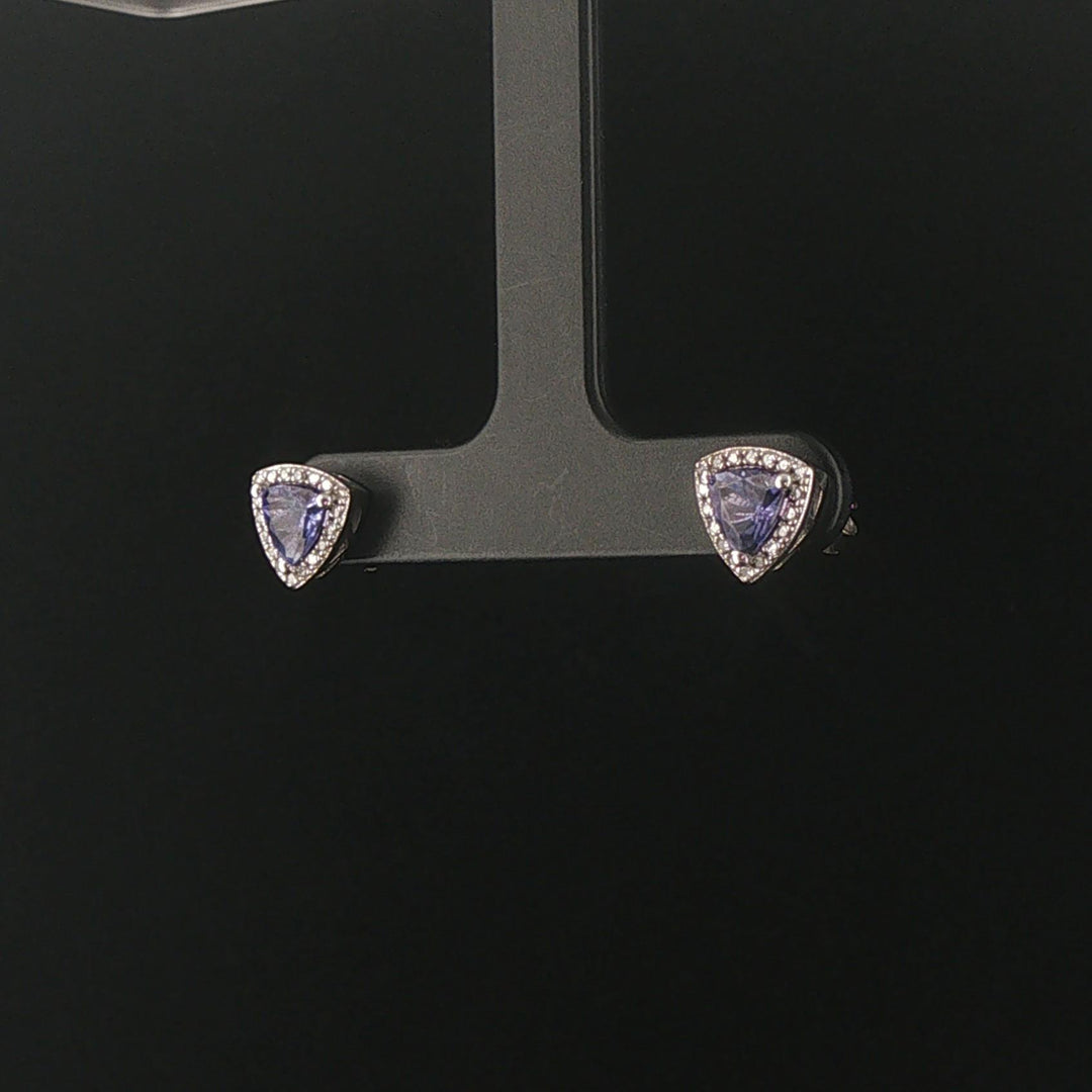 Effy 14k White Gold Tanzanite and Diamond Stud Earrings