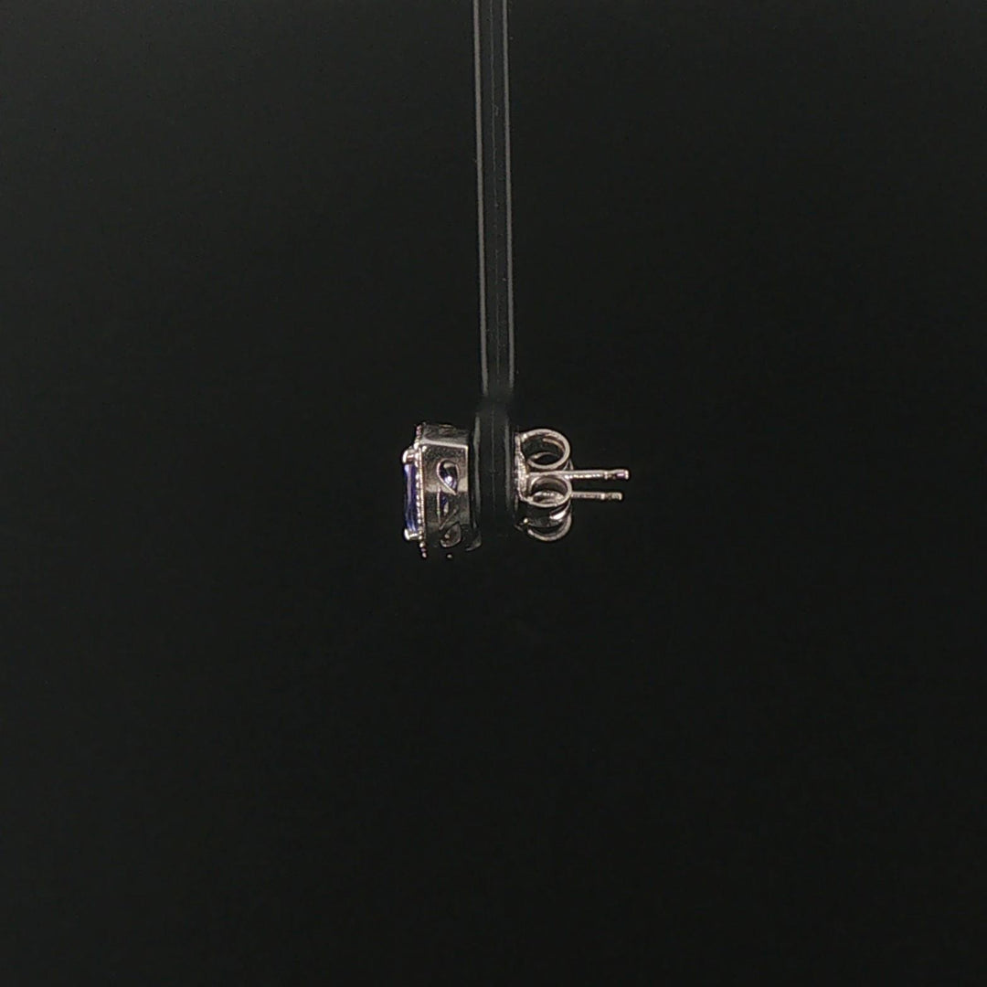 Effy 14k White Gold Tanzanite and Diamond Stud Earrings