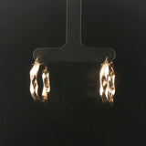 14k Yellow Gold 3.4g Faceted Twisted Hoop Earrings Turkey 1"