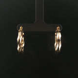 14k Yellow Gold 3.4g Faceted Twisted Hoop Earrings Turkey 1"