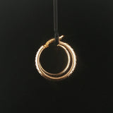 14k Yellow Gold 3.4g Diamond Cut Hoop Earrings Turkey 1"