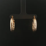 14k Yellow Gold 3.4g Diamond Cut Hoop Earrings Turkey 1"