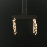 14k Yellow Gold 4.3g Twisted Spiral Hoop Earrings Italy 1.25"