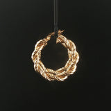 14k Yellow Gold 4.3g Twisted Spiral Hoop Earrings Italy 1.25"