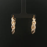 14k Yellow Gold 4.3g Twisted Spiral Hoop Earrings Italy 1.25"