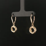 14k Yellow Gold 2.7g Drop Dangle Circle Earrings Italy 1"
