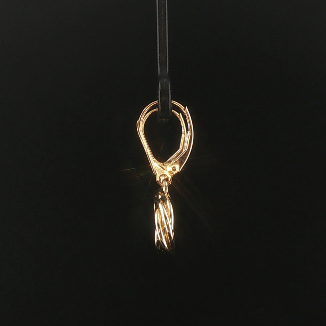 14k Yellow Gold 2.7g Drop Dangle Circle Earrings Italy 1"