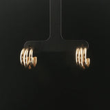 14k Yellow Gold 2.7g Triple Hoop Earrings Italy 0.65"