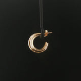 14k Yellow Gold 2.7g Triple Hoop Earrings Italy 0.65"