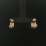 14k Yellow Gold 2.7g Triple Hoop Earrings Italy 0.65"