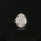 18k White Gold and 1.25cttw Pave Set Diamond Floral Ring Size 7