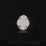 18k White Gold and 1.25cttw Pave Set Diamond Floral Ring Size 7