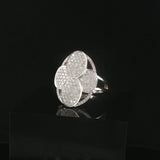 18k White Gold and 1.25cttw Pave Set Diamond Floral Ring Size 7