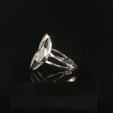 18k White Gold and 1.25cttw Pave Set Diamond Floral Ring Size 7