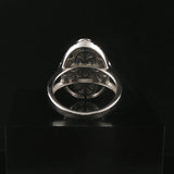 18k White Gold and 1.25cttw Pave Set Diamond Floral Ring Size 7